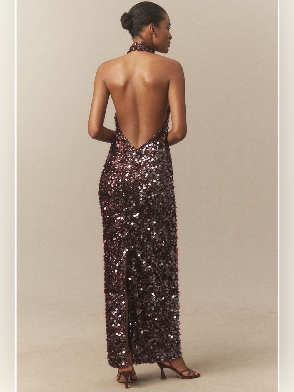 NWT Helsi Louisa Mock-Neck Halter Stretch
Sequin Maxi Dress - Picture 2 of 5